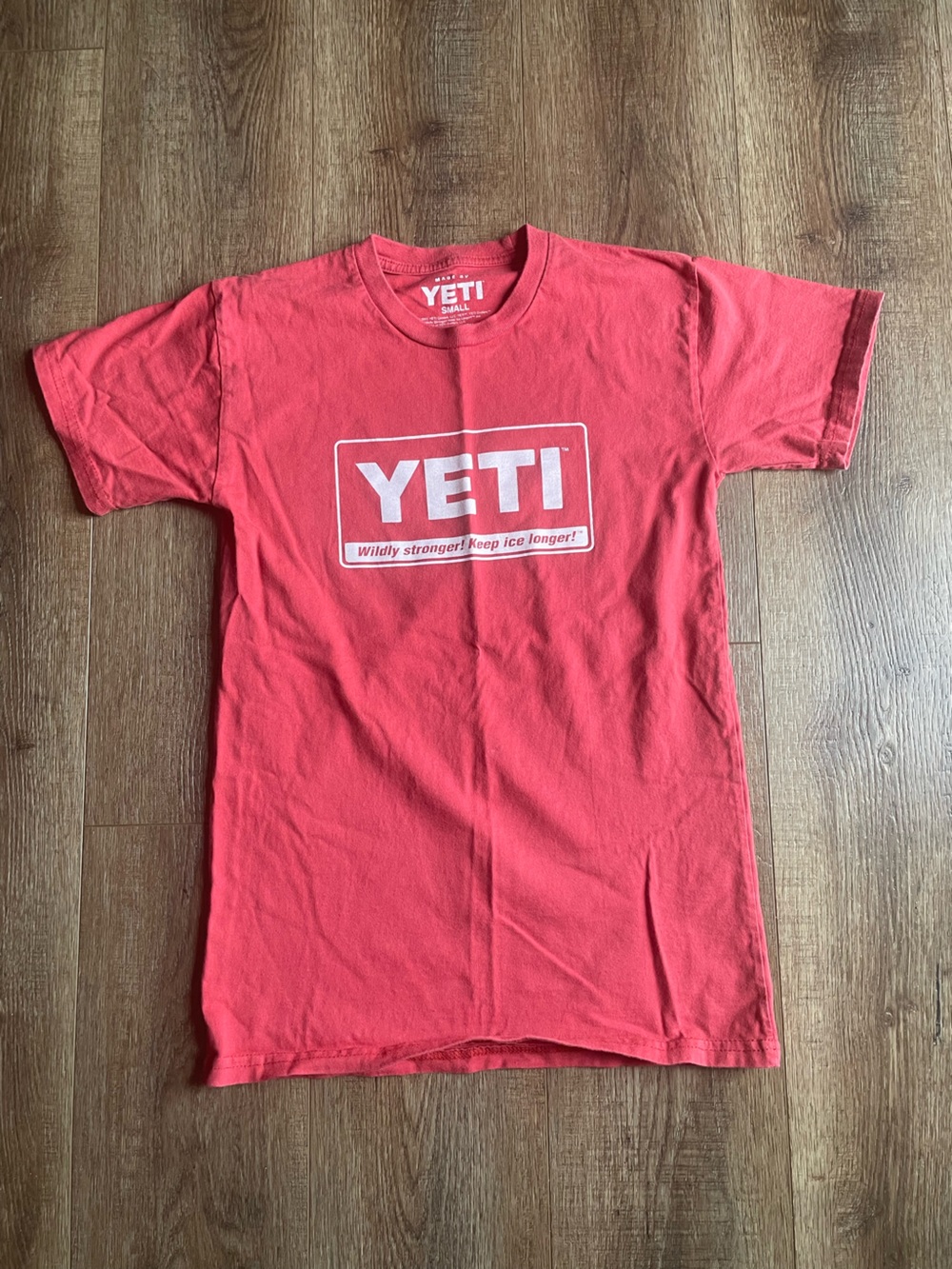 Yeti Coral-Red Logo Short Sleeve Tee